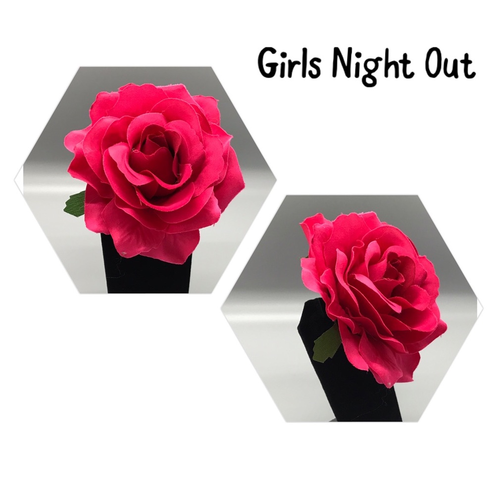 Gorgeous Fabric Layered Rose Flower Hair Clips - Picture 3 of 3